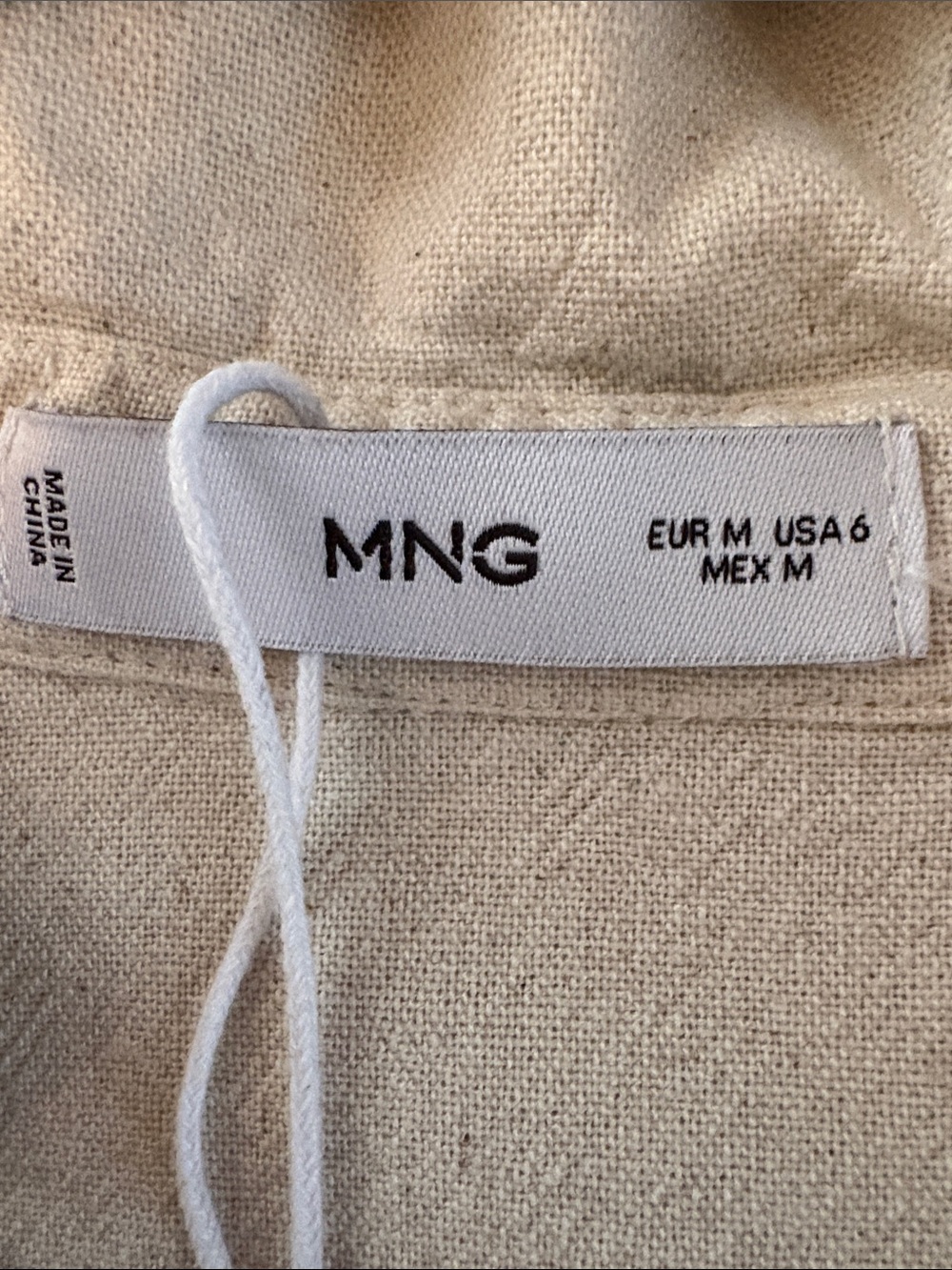 MNG MANGO NWT Beige Palm-Print Button Front Top - Picture 5 of 5